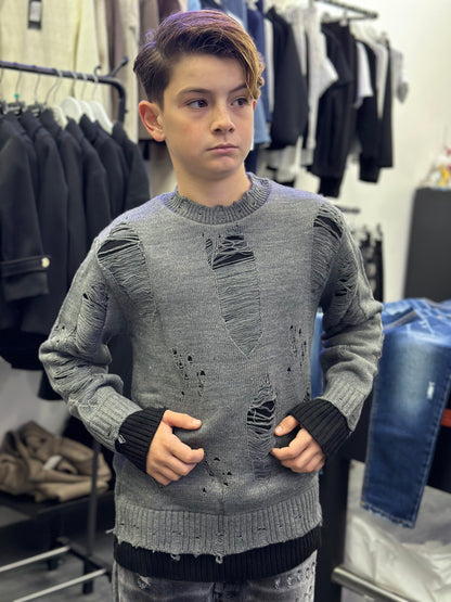 MAGLIONE CIANOTIC DOUBLE PIOMBO