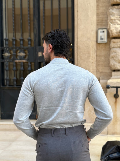 MAGLIONE MEZZO COLLO GRIGIO