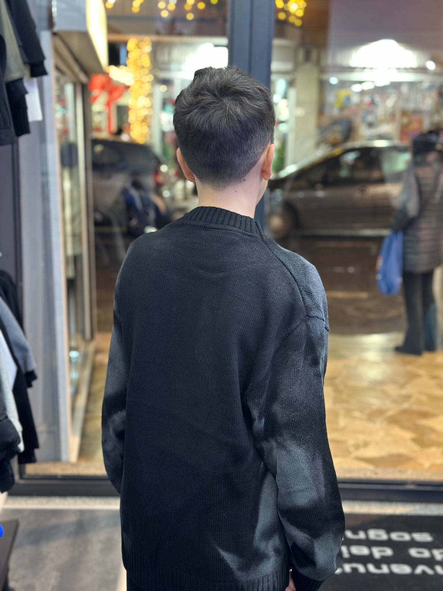 MAGLIONE STAMPATO NERO