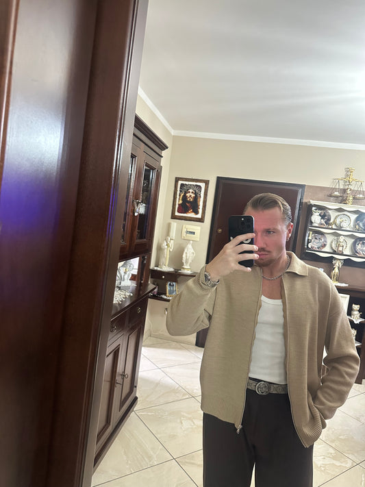 CARDIGAN ZIP BEIGE