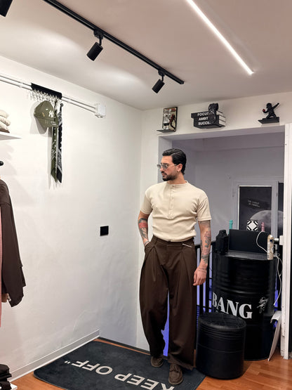 T-SHIRT SERAFINO A COSTE BEIGE