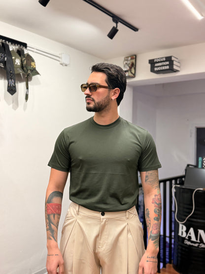 T-SHIRT FILO DI SCOZIA VERDE