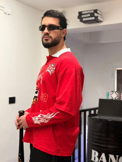 POLO DOUBLE BASEBALL ROSSA