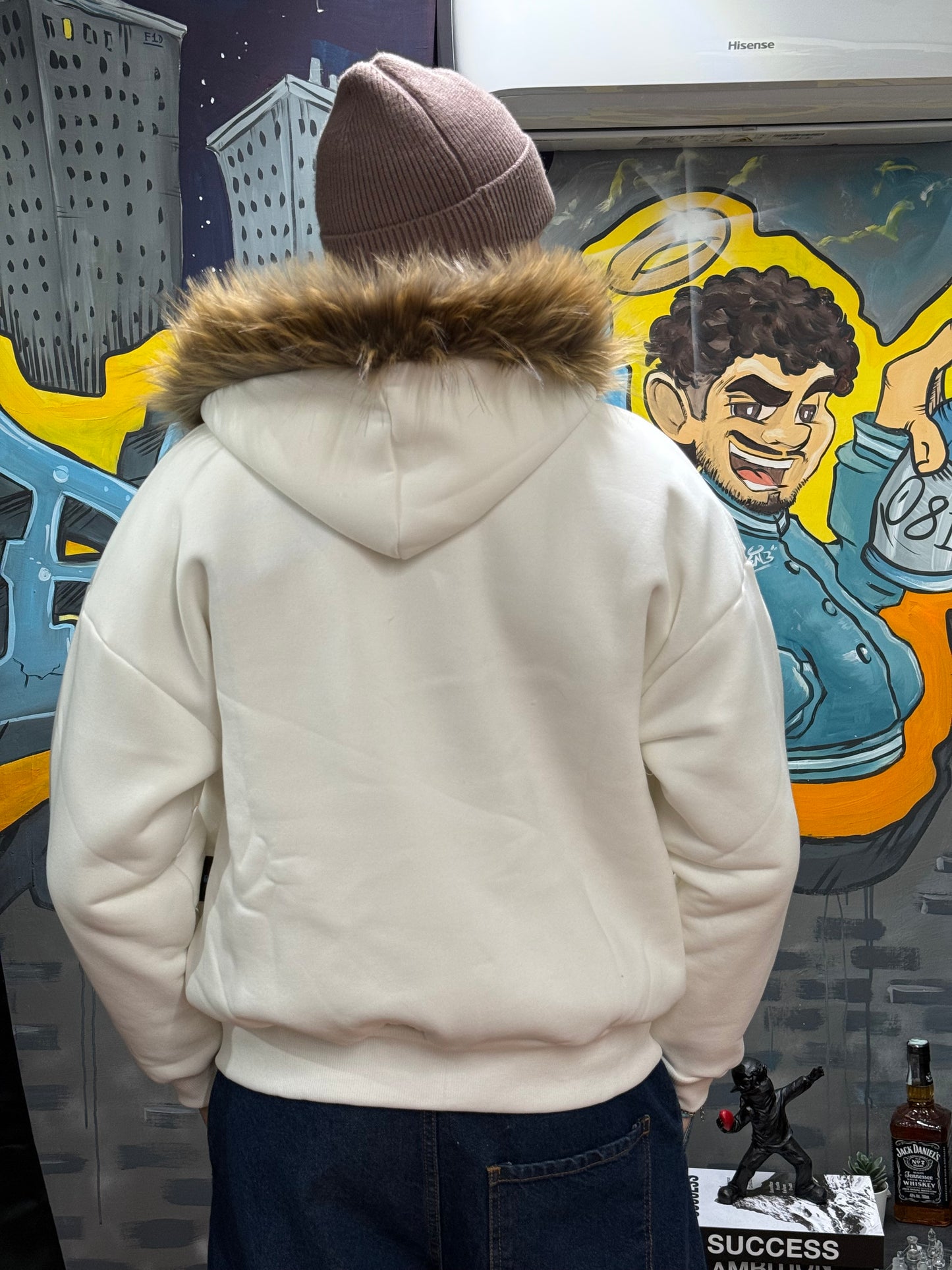 HOODIE ALPHA CROP PANNA