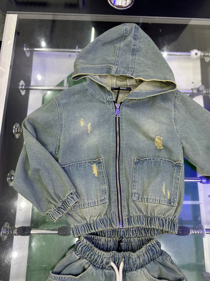 COORDINATO IN DENIM SABBIATO