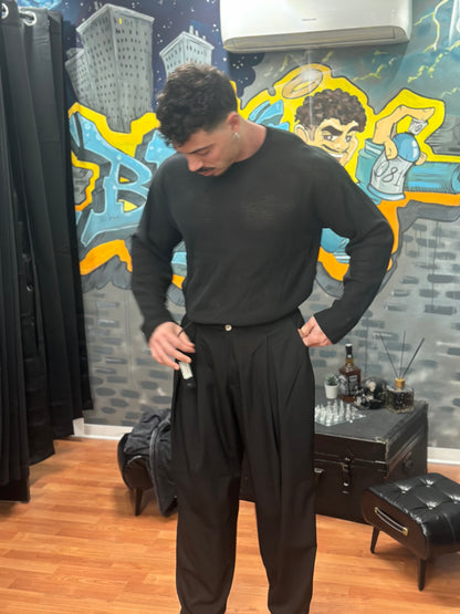 MAGLIONCINO TRAFORATO NERO