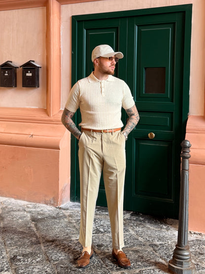 POLO TRAFORATA BEIGE