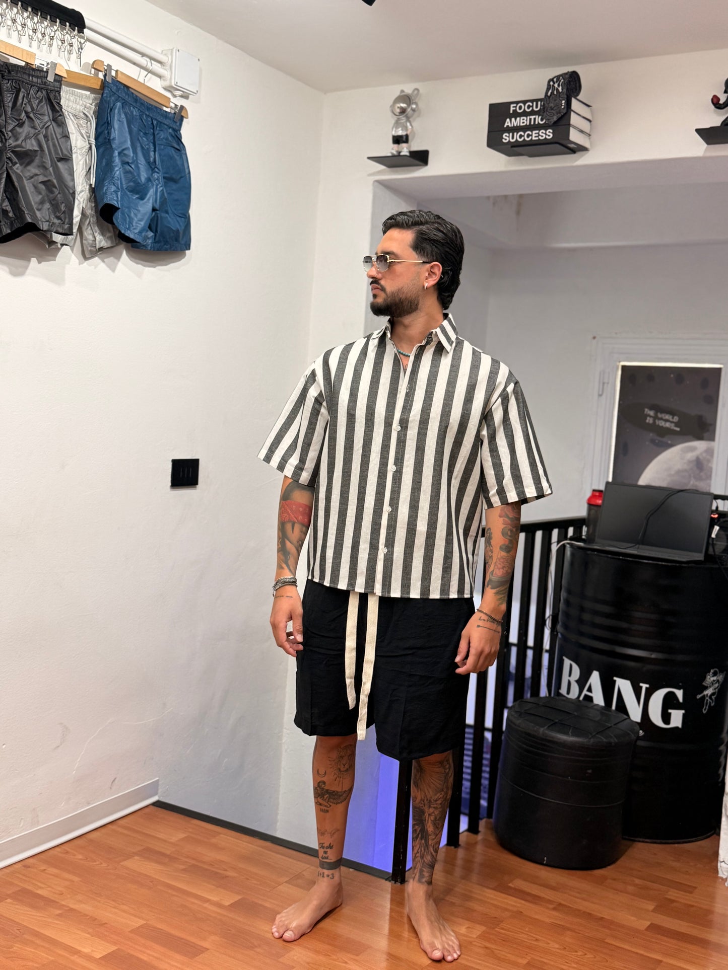 CAMICIA MAIORI CROP NERA