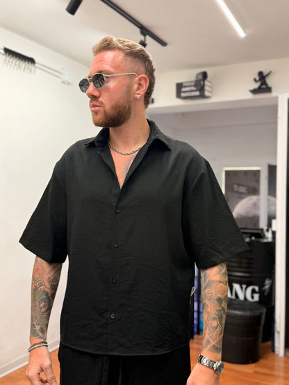 COORDINATO ZANTE NERO IN LINO