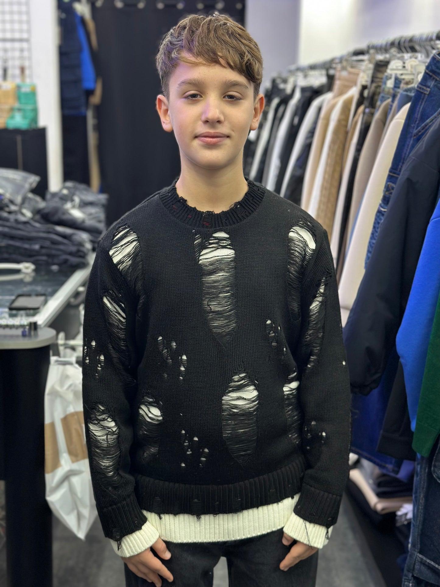 MAGLIONE CIANOTIC DOUBLE NERO