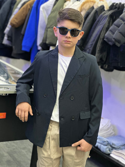 Giacca doppio petto gessata