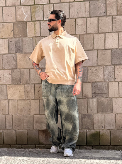 POLO CROP SLAVATA BEIGE