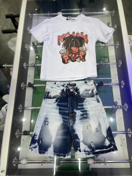 BERMUDA JEANS SFUMATO BLU
