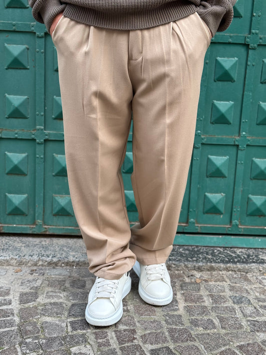 PANTALONE FONDO AMPIO BEIGE