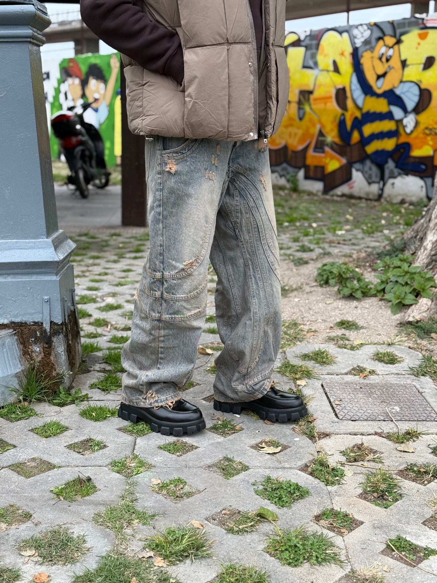 SUPER BAGGY SABBIATO CIANOTIC