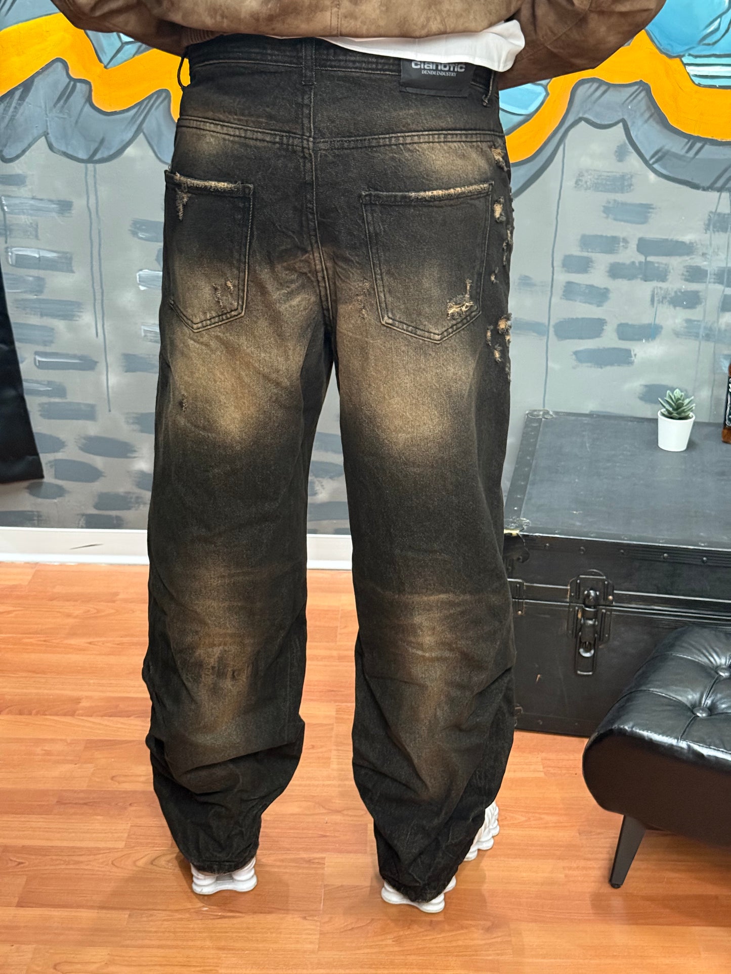 SUPER BAGGY SABBIATO FONDO ARRICCIATO