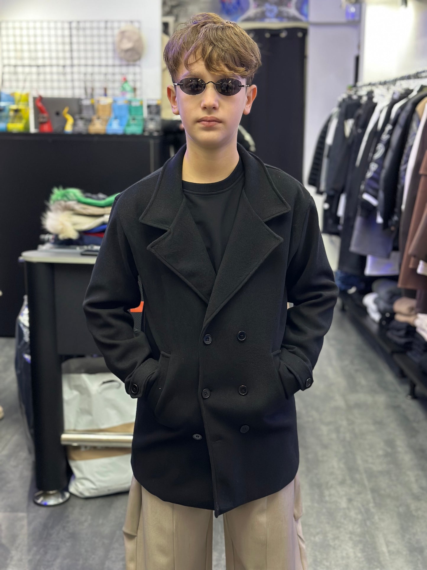 CAPPOTTO DOPPIO PETTO NERO 2.0