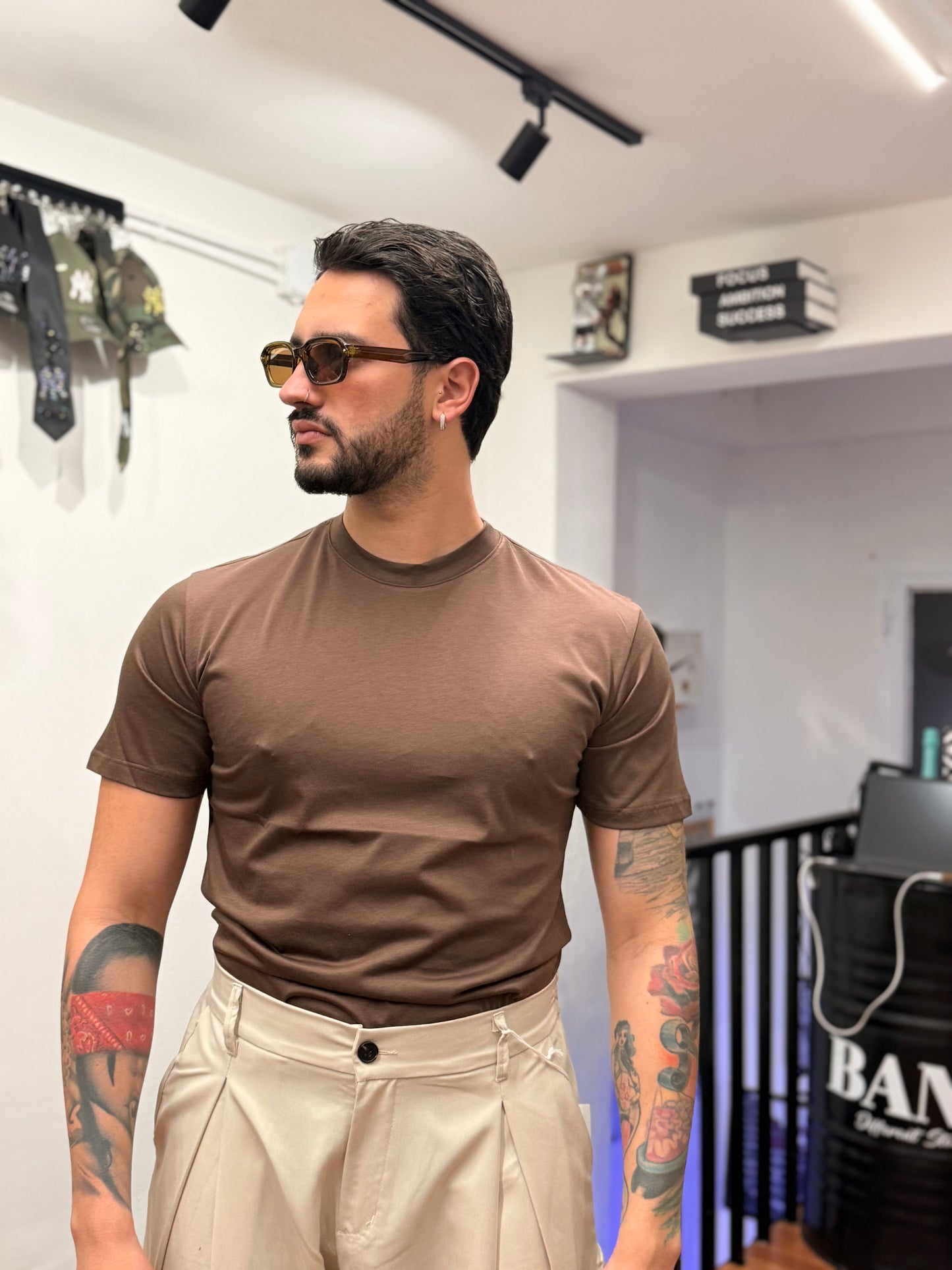 T-SHIRT FILO DI SCOZIA VERDE MORO