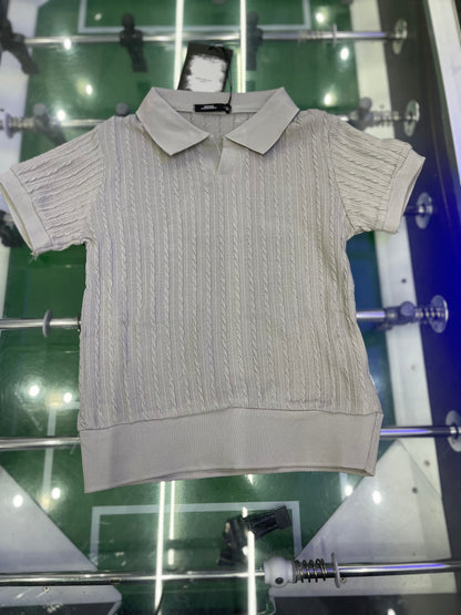 POLO V IN FILO BEIGE
