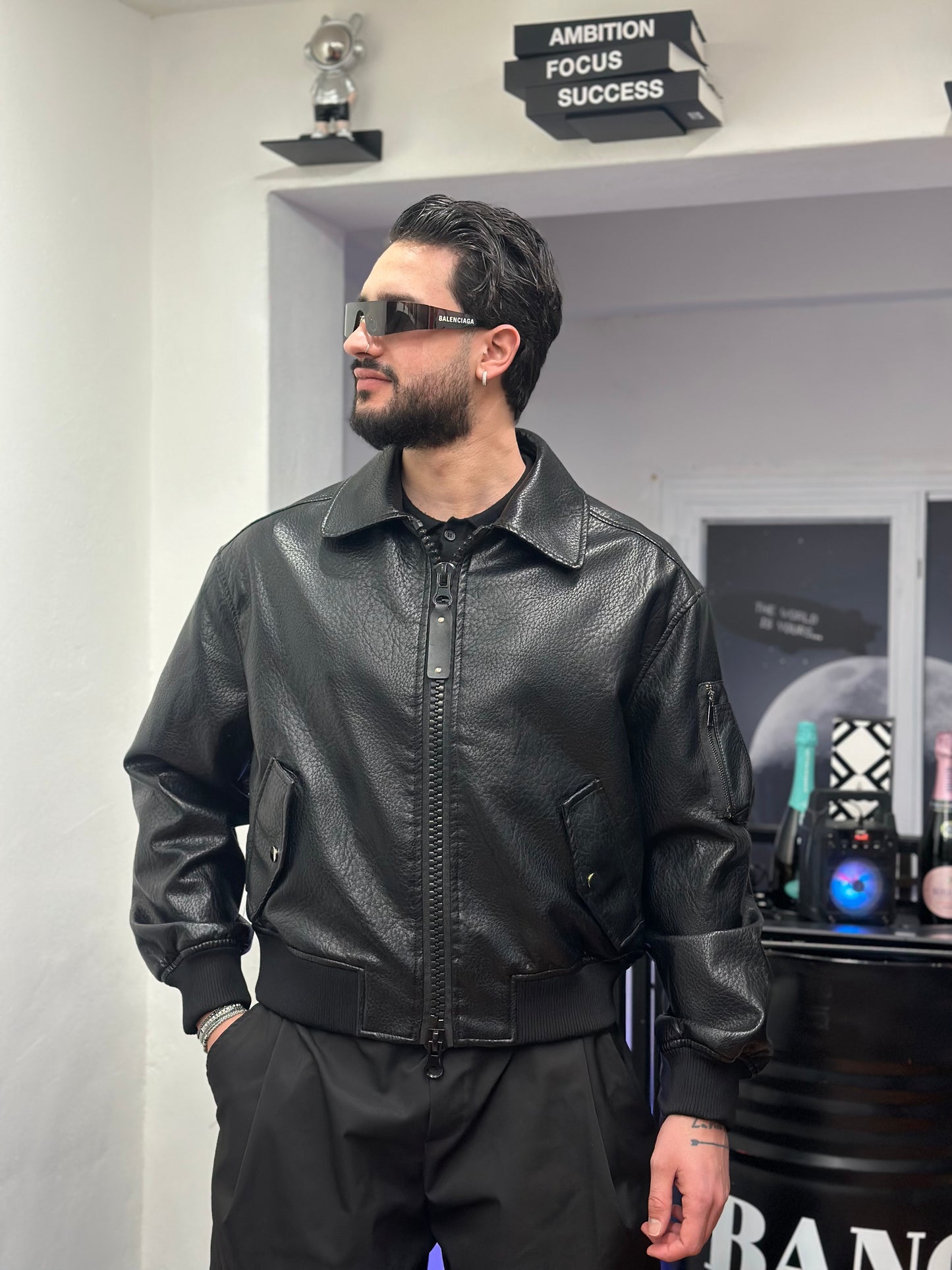 JACKET ZIP CROP  NERO