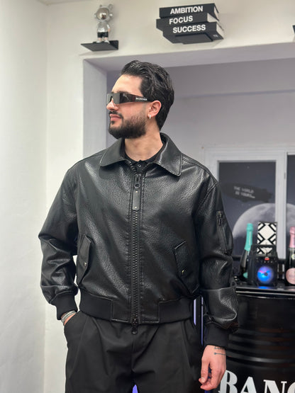 JACKET ZIP CROP  NERO