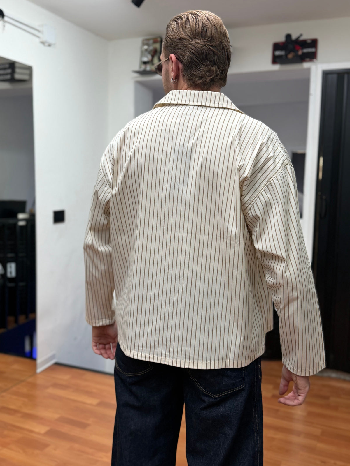 CAMICIA CROP A RIGHE