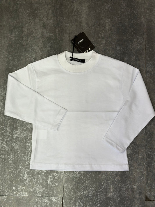 T-SHIRT MEZZO COLLO BIANCA