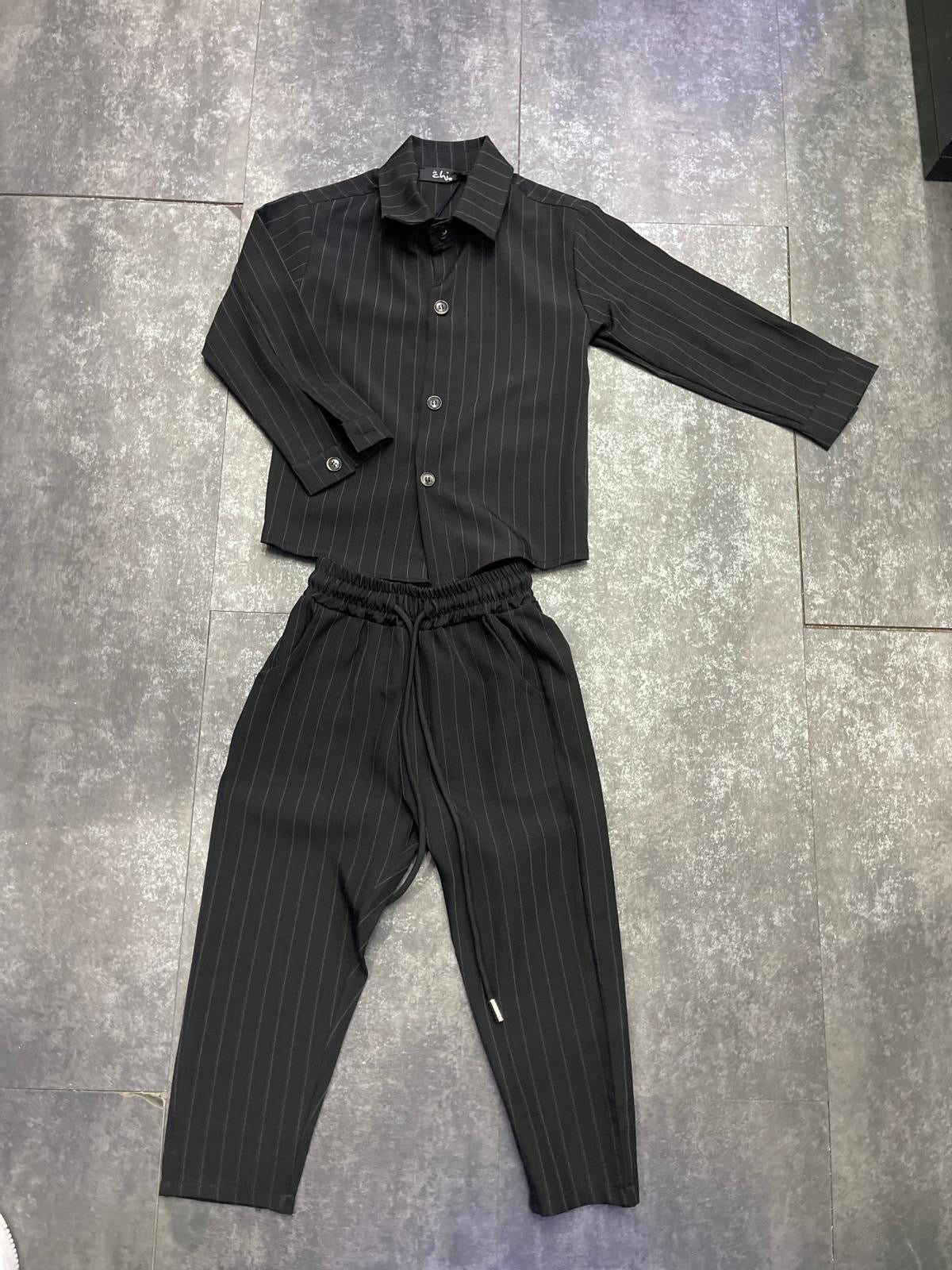 COORDINATO GESSATO NERO