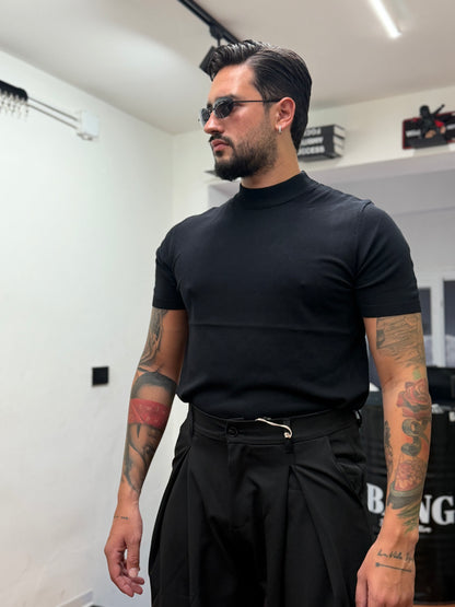 T-SHIRT MEZZO COLLO IN FILO