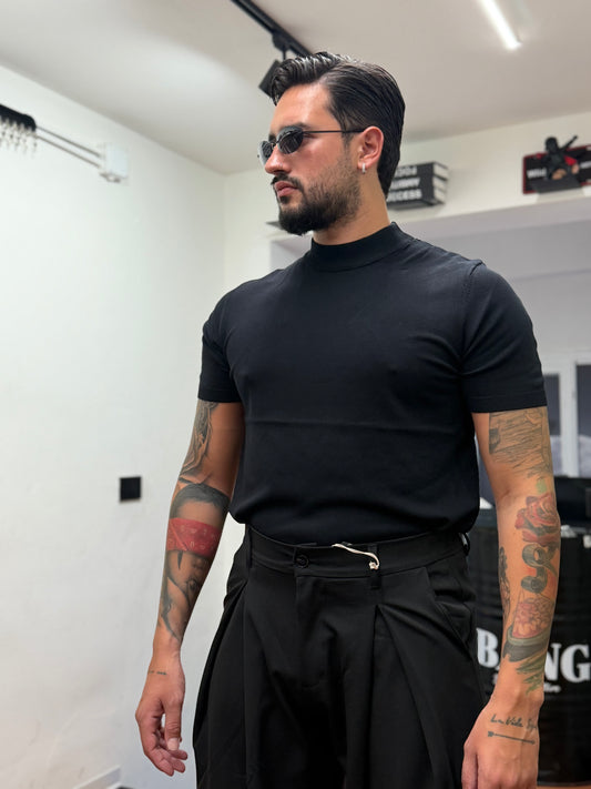 T-SHIRT MEZZO COLLO IN FILO