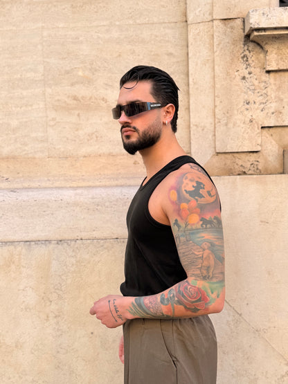 CANOTTA FILO DI SCOZIA NERA