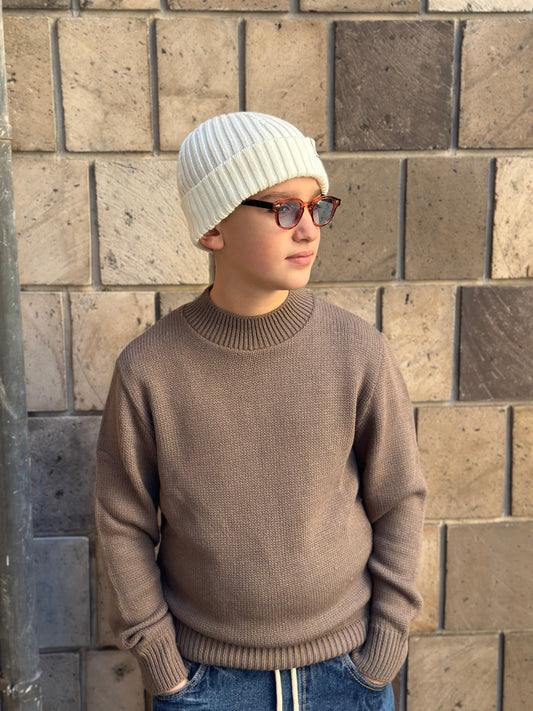 MAGLIONE MEZZO COLLO FANGO