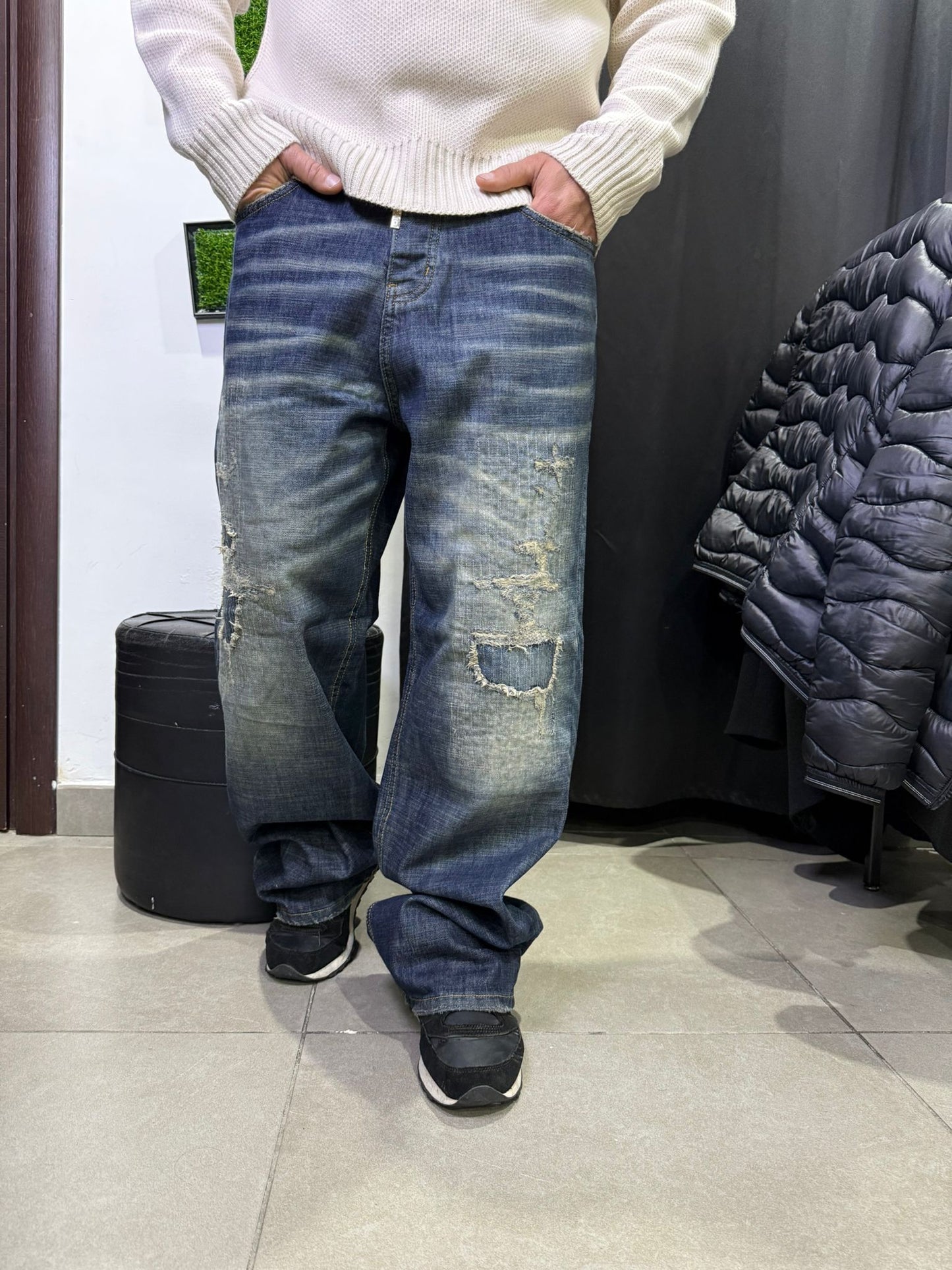 SUPER BAGGY SABBIATO BLU