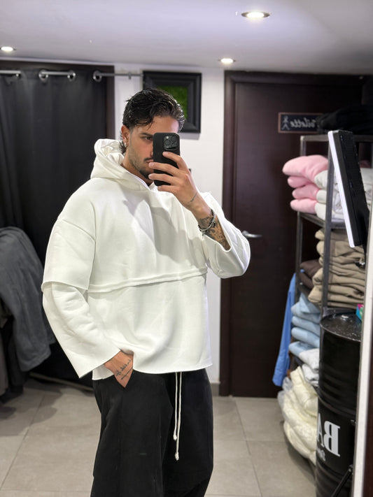 FELPA DOUBLE SLEEVE BIANCA