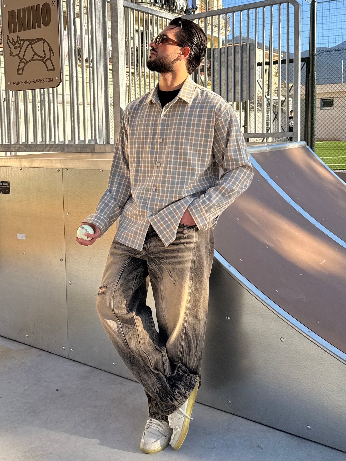 CAMICIA OVER STAMPA A QUADRI