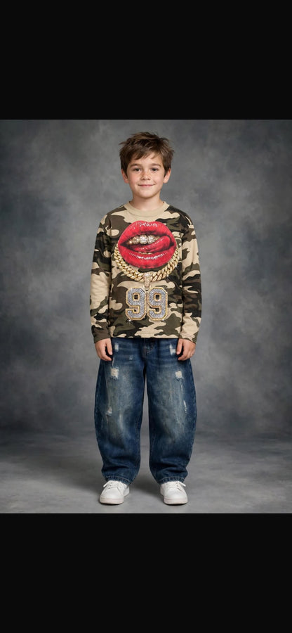 LONGE SLEEVE KISS militare
